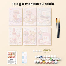 Carica l'immagine nel visualizzatore di Gallery, Mini Set Dipingere con i numeri 15x20cm (6 pezzi) - San Valentino