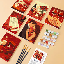 Carica l'immagine nel visualizzatore di Gallery, Mini Set Dipingere con i numeri 15x20cm (6 pezzi) - Romanticismo e Amore