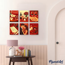 Carica l'immagine nel visualizzatore di Gallery, Mini Set Dipingere con i numeri 15x20cm (6 pezzi) - Romanticismo e Amore