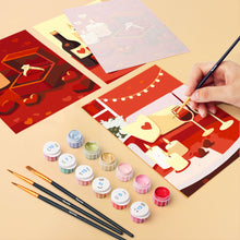 Carica l'immagine nel visualizzatore di Gallery, Mini Set Dipingere con i numeri 15x20cm (6 pezzi) - Romanticismo e Amore