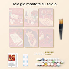 Carica l'immagine nel visualizzatore di Gallery, Mini Set Dipingere con i numeri 15x20cm (6 pezzi) - Romanticismo e Amore