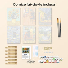 Carica l'immagine nel visualizzatore di Gallery, Mini Set Dipingere con i numeri 15x20cm (6 pezzi) - Gatto Stile Van Gogh