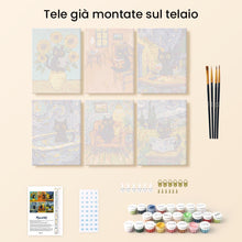 Carica l'immagine nel visualizzatore di Gallery, Mini Set Dipingere con i numeri 15x20cm (6 pezzi) - Gatto Stile Van Gogh
