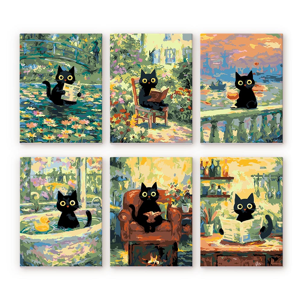 Dipingere con i numeri - Gatto Bianco E Nero – Figured'Art