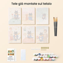Carica l'immagine nel visualizzatore di Gallery, Mini Set Dipingere con i numeri 15x20cm (6 pezzi) - Gattino