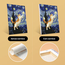 Carica l'immagine nel visualizzatore di Gallery, Mini Set Dipingere con i numeri 15x20cm (6 pezzi) - Gatti Notte Stellata