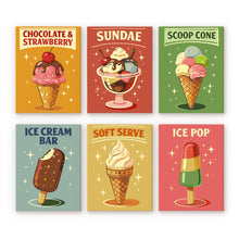 Carica l'immagine nel visualizzatore di Gallery, Mini Set Dipingere con i numeri 15x20cm (6 pezzi) - Gelati Vintage Figured'Art