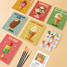 Carica l'immagine nel visualizzatore di Gallery, Mini Set Dipingere con i numeri 15x20cm (6 pezzi) - Gelati Vintage