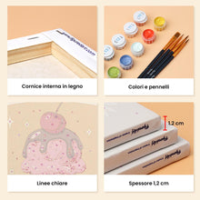 Carica l'immagine nel visualizzatore di Gallery, Mini Set Dipingere con i numeri 15x20cm (6 pezzi) - Gelati Vintage