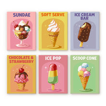 Carica l'immagine nel visualizzatore di Gallery, Mini Set Dipingere con i numeri 15x20cm (6 pezzi) - Gelati Retrò Figured'Art