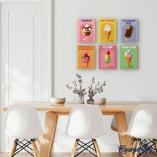 Carica l'immagine nel visualizzatore di Gallery, Mini Set Dipingere con i numeri 15x20cm (6 pezzi) - Gelati Retrò