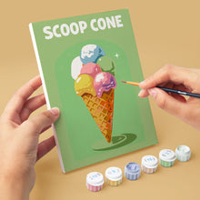 Carica l'immagine nel visualizzatore di Gallery, Mini Set Dipingere con i numeri 15x20cm (6 pezzi) - Gelati Retrò
