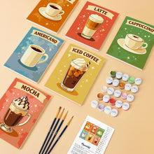 Carica l'immagine nel visualizzatore di Gallery, Mini Set Dipingere con i numeri 15x20cm (6 pezzi) - Caffè Classico