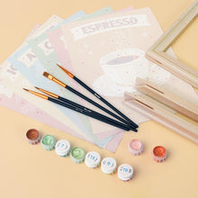 Carica l'immagine nel visualizzatore di Gallery, Mini Set Dipingere con i numeri 15x20cm (6 pezzi) - Caffè Classico