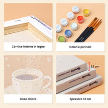 Carica l'immagine nel visualizzatore di Gallery, Mini Set Dipingere con i numeri 15x20cm (6 pezzi) - Caffè Classico