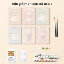 Carica l'immagine nel visualizzatore di Gallery, Mini Set Dipingere con i numeri 15x20cm (6 pezzi) - Caffè Classico