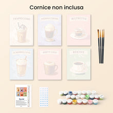 Carica l'immagine nel visualizzatore di Gallery, Mini Set Dipingere con i numeri 15x20cm (6 pezzi) - Caffè del Mondo