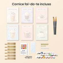 Carica l'immagine nel visualizzatore di Gallery, Mini Set Dipingere con i numeri 15x20cm (6 pezzi) - Caffè del Mondo