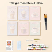 Carica l'immagine nel visualizzatore di Gallery, Mini Set Dipingere con i numeri 15x20cm (6 pezzi) - Caffè del Mondo