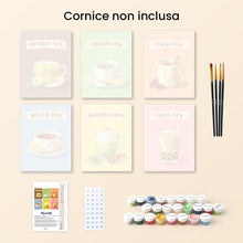 Carica l'immagine nel visualizzatore di Gallery, Mini Set Dipingere con i numeri 15x20cm (6 pezzi) - Tè del Mondo