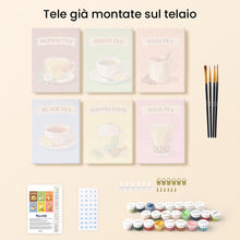 Carica l'immagine nel visualizzatore di Gallery, Mini Set Dipingere con i numeri 15x20cm (6 pezzi) - Tè del Mondo
