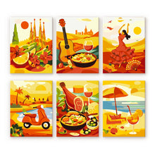 Carica l'immagine nel visualizzatore di Gallery, Mini Set Dipingere con i numeri 15x20cm (6 pezzi) - Spagna Vibrante Figured'Art