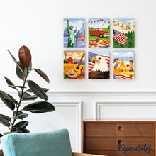 Carica l'immagine nel visualizzatore di Gallery, Mini Set Dipingere con i numeri 15x20cm (6 pezzi) - Ciao USA