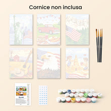 Carica l'immagine nel visualizzatore di Gallery, Mini Set Dipingere con i numeri 15x20cm (6 pezzi) - Ciao USA