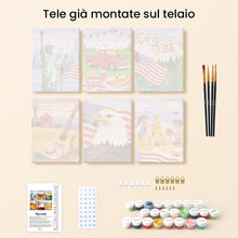 Carica l'immagine nel visualizzatore di Gallery, Mini Set Dipingere con i numeri 15x20cm (6 pezzi) - Ciao USA