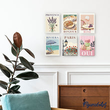 Carica l'immagine nel visualizzatore di Gallery, Mini Set Dipingere con i numeri 15x20cm (6 pezzi) - Francia Chic