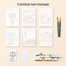 Carica l'immagine nel visualizzatore di Gallery, Mini Set Dipingere con i numeri 15x20cm (6 pezzi) - Francia Chic