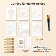 Carica l'immagine nel visualizzatore di Gallery, Mini Set Dipingere con i numeri 15x20cm (6 pezzi) - Francia Chic