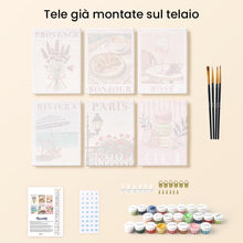 Carica l'immagine nel visualizzatore di Gallery, Mini Set Dipingere con i numeri 15x20cm (6 pezzi) - Francia Chic