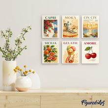 Carica l'immagine nel visualizzatore di Gallery, Mini Set Dipingere con i numeri 15x20cm (6 pezzi) - Dolce Italia
