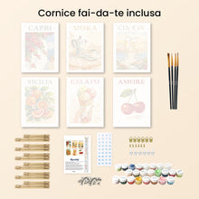 Carica l'immagine nel visualizzatore di Gallery, Mini Set Dipingere con i numeri 15x20cm (6 pezzi) - Dolce Italia