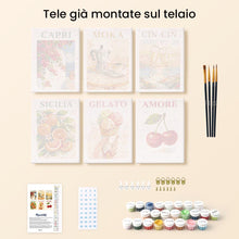 Carica l'immagine nel visualizzatore di Gallery, Mini Set Dipingere con i numeri 15x20cm (6 pezzi) - Dolce Italia