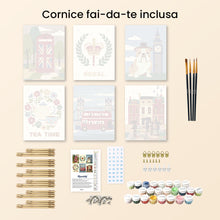 Carica l'immagine nel visualizzatore di Gallery, Mini Set Dipingere con i numeri 15x20cm (6 pezzi) - Fascino Britannico