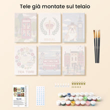 Carica l'immagine nel visualizzatore di Gallery, Mini Set Dipingere con i numeri 15x20cm (6 pezzi) - Fascino Britannico