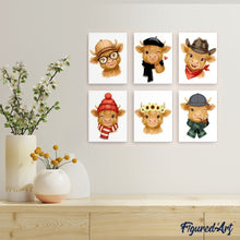 Carica l'immagine nel visualizzatore di Gallery, Mini Set Dipingere con i numeri 15x20cm (6 pezzi) - Teneri Campagnoli