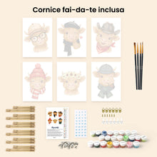 Carica l'immagine nel visualizzatore di Gallery, Mini Set Dipingere con i numeri 15x20cm (6 pezzi) - Teneri Campagnoli