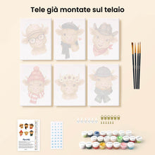 Carica l'immagine nel visualizzatore di Gallery, Mini Set Dipingere con i numeri 15x20cm (6 pezzi) - Teneri Campagnoli