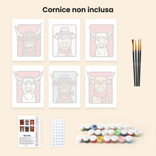 Carica l'immagine nel visualizzatore di Gallery, Mini Set Dipingere con i numeri 15x20cm (6 pezzi) - La Squadra Muu