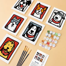 Carica l'immagine nel visualizzatore di Gallery, Mini Set Dipingere con i numeri 15x20cm (6 pezzi) - Amici con Bandana 1