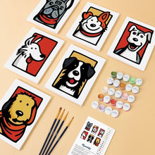 Carica l'immagine nel visualizzatore di Gallery, Mini Set Dipingere con i numeri 15x20cm (6 pezzi) - Amici con Bandana 2