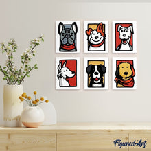 Carica l'immagine nel visualizzatore di Gallery, Mini Set Dipingere con i numeri 15x20cm (6 pezzi) - Amici con Bandana 2