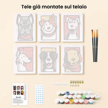 Carica l'immagine nel visualizzatore di Gallery, Mini Set Dipingere con i numeri 15x20cm (6 pezzi) - Amici con Bandana 2