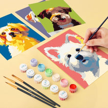 Carica l'immagine nel visualizzatore di Gallery, Mini Set Dipingere con i numeri 15x20cm (6 pezzi) - Ritratti Moderni di Cani 1