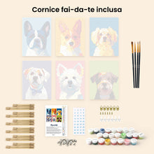 Carica l'immagine nel visualizzatore di Gallery, Mini Set Dipingere con i numeri 15x20cm (6 pezzi) - Ritratti Moderni di Cani 1