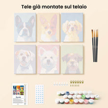 Carica l'immagine nel visualizzatore di Gallery, Mini Set Dipingere con i numeri 15x20cm (6 pezzi) - Ritratti Moderni di Cani 1