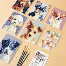 Carica l'immagine nel visualizzatore di Gallery, Mini Set Dipingere con i numeri 15x20cm (6 pezzi) - Ritratti Moderni di Cani 2